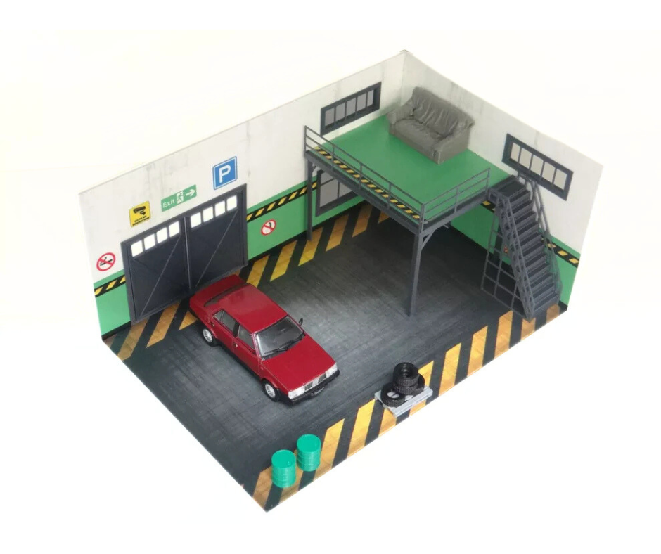 Сервизен гараж 1:43 Диорама Комплект - Модел за коли в мащаб 1:43