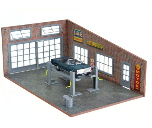 Гараж Parts & Service Диорама модел Мащаб 1:43 С подемник и аксесоари