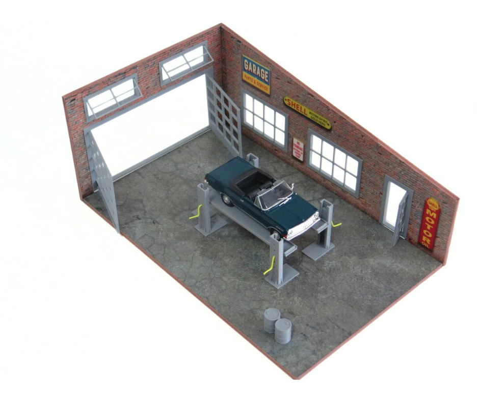 Гараж Parts & Service Диорама модел Мащаб 1:43 С подемник и аксесоари
