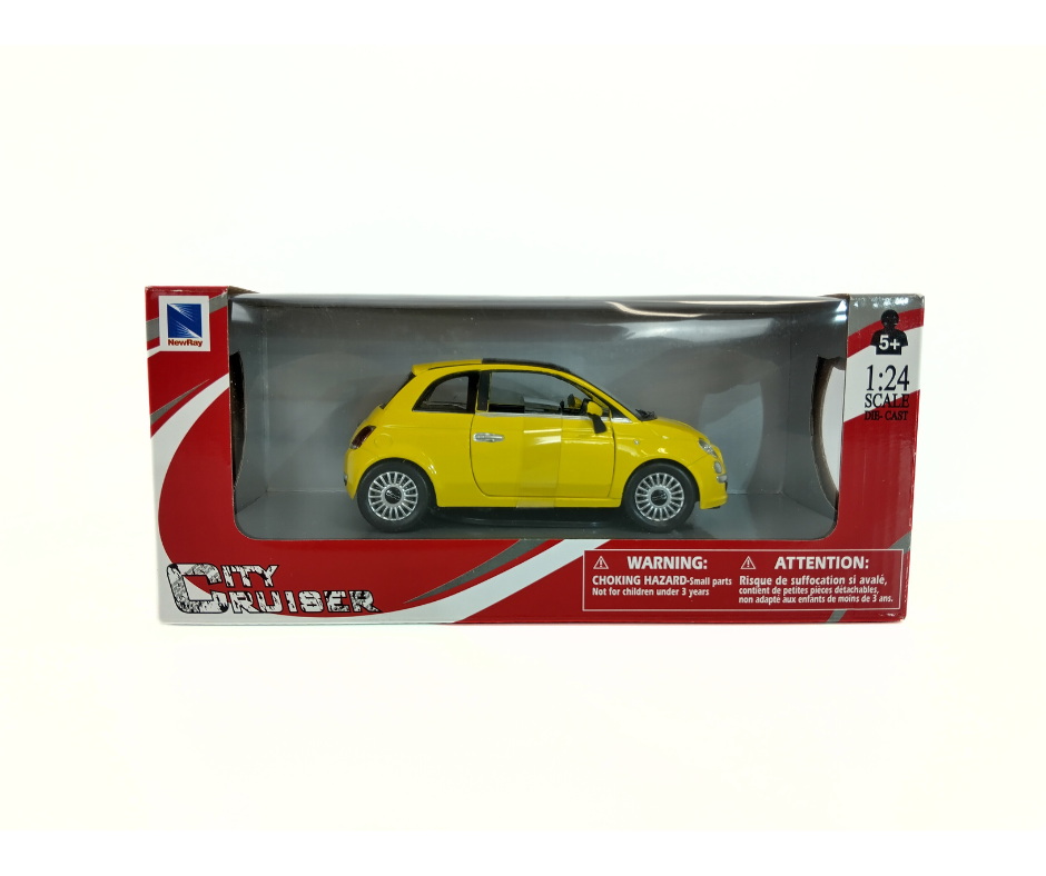 FIAT 500 NEWRAY – жълт метален модел 1:24