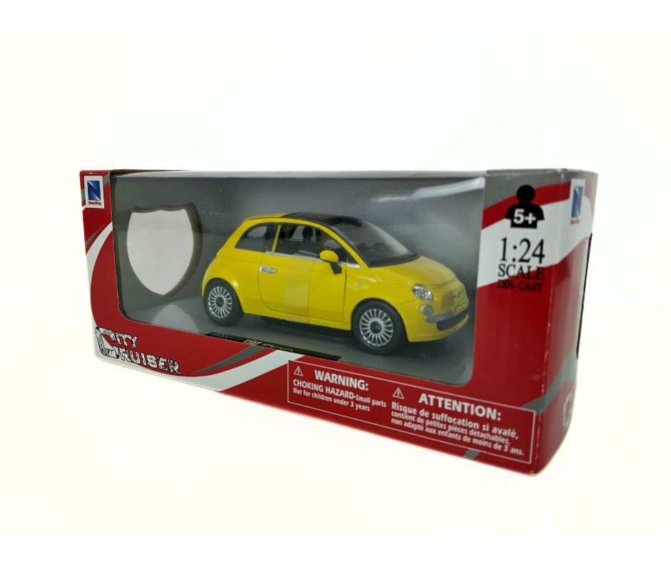 Метален автомобил FIAT 500 NEWRAY Жълт 1:24