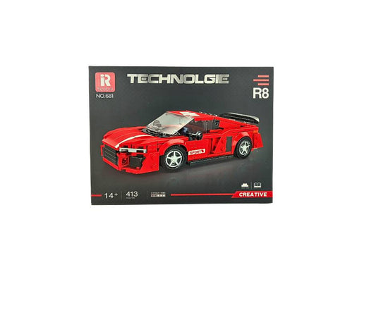 REOBRIX конструктор Audi R8 от 413 части – спортен автомобил за сглобяване