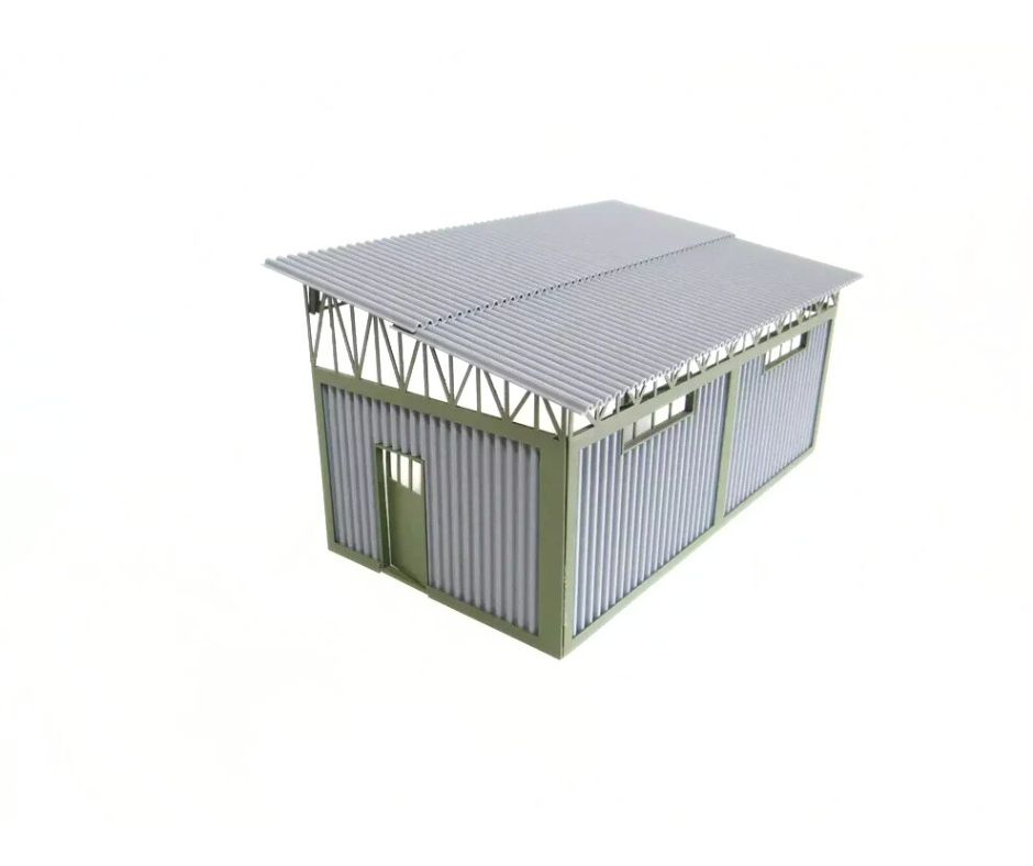 Метален навес тип „ламаринен покрив“ – мащаб 1:43 – Модел за диорама